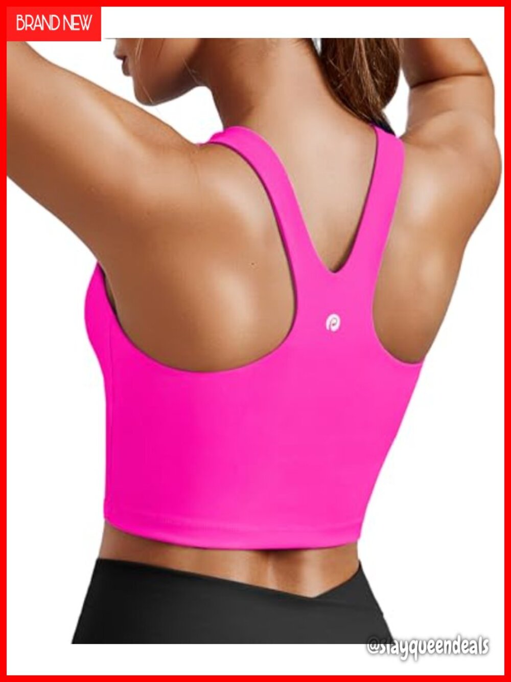 High Neck Racerback Longline Padded Sports Bra With Removable Cups